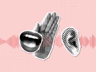 What I Wish I Knew podcast thumbnail image of hand mouth and ear