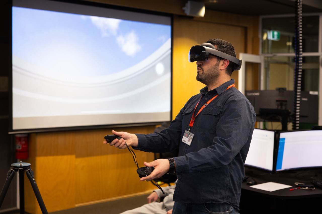 Using the Meta Quest Pro VR headset for immersive project walkthroughs and 3D model coordination.