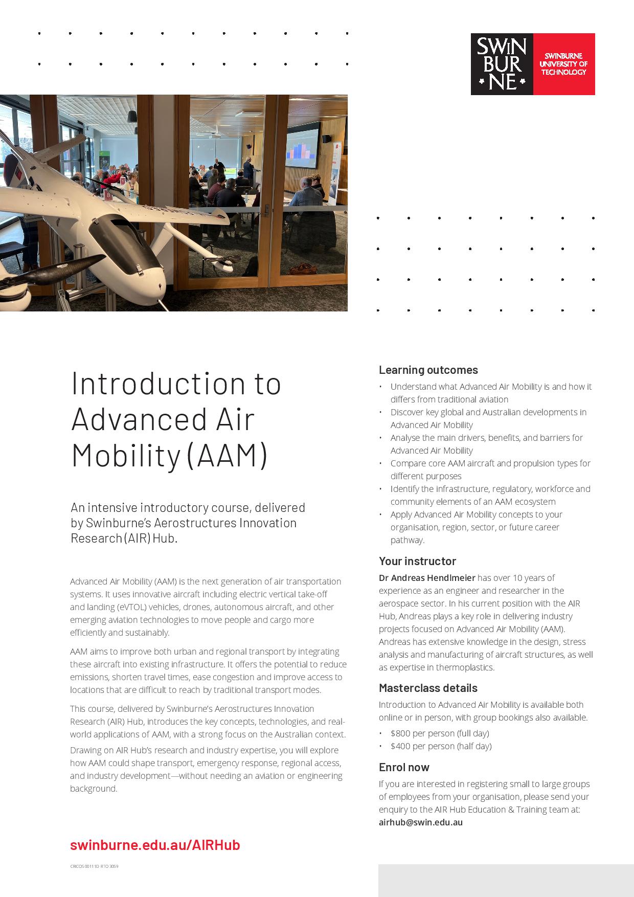 Introduction to Advanced Air Mobility (AAM)