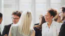 Group of business people in convention center