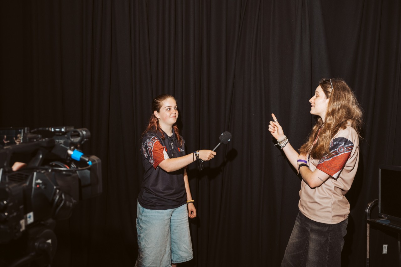 Students participated in a film workship organised by Swinburne's sports journalism team