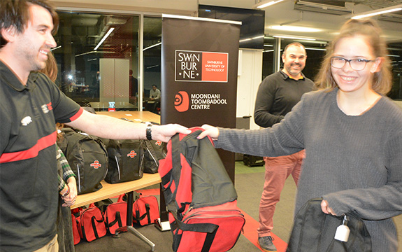 Emily Gittins accepts her 2019 Indigenous Nationals uniform