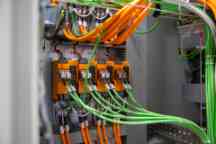 Close view of wiring/cables at CSIRO Industry 4.0 Testlab Clayton