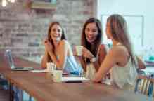 Friends having a cup of coffee at a cafe