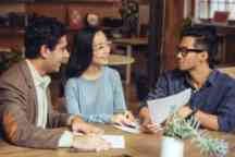 Real estate agent and clients