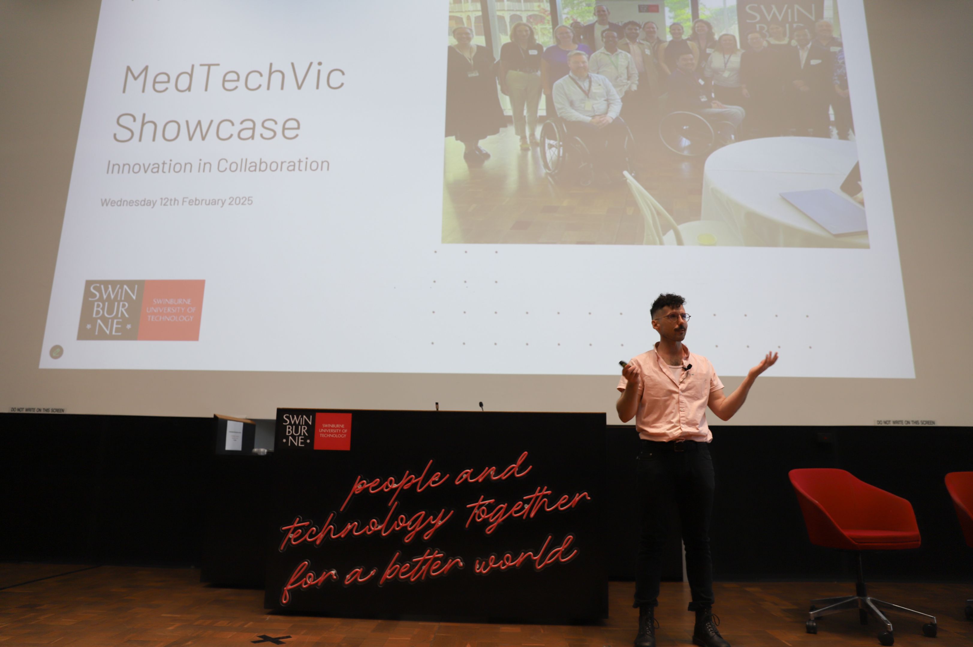 Caleb Rixon presenting his keynote