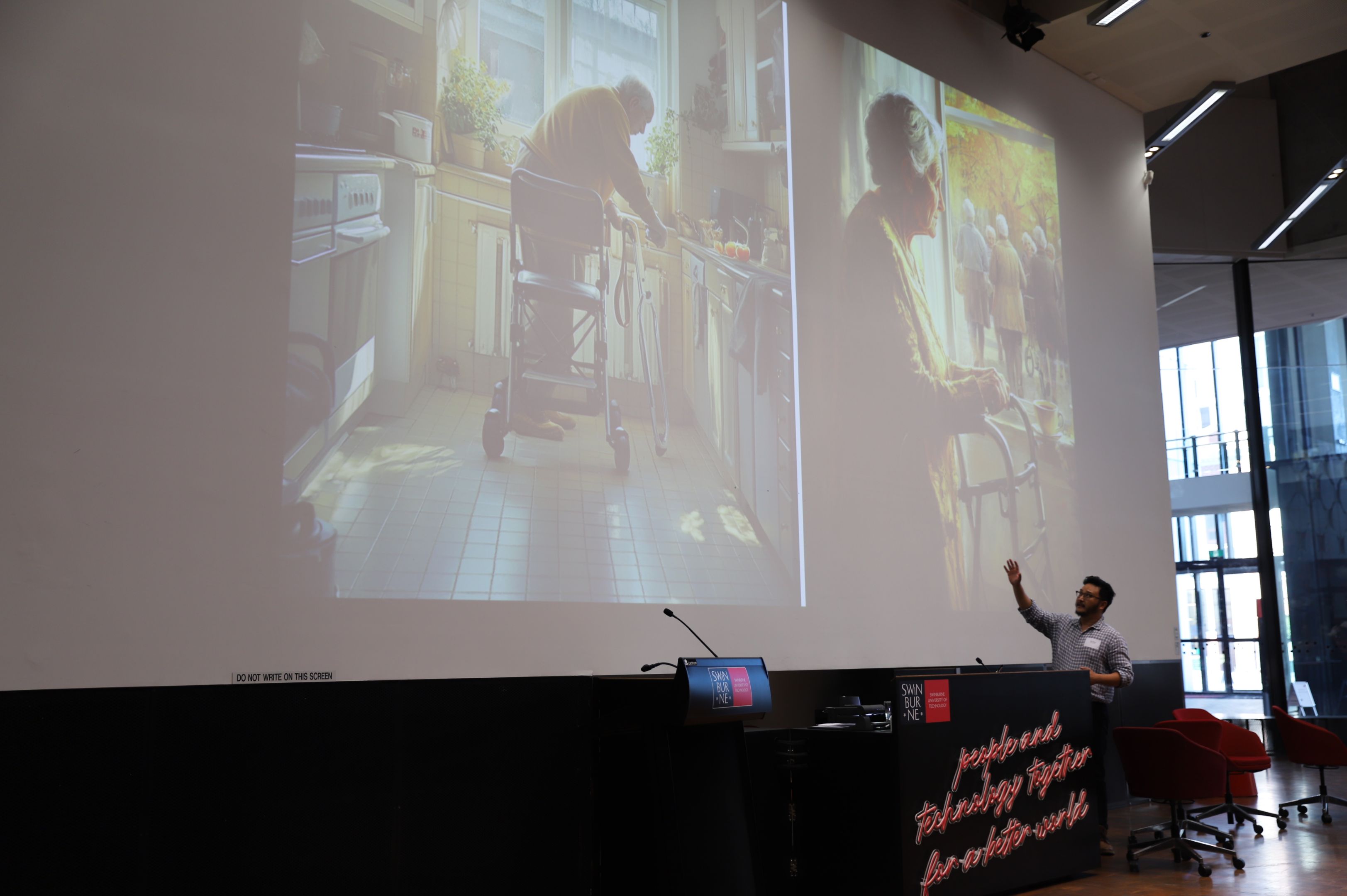 Swinburne PhD candidate Jim Shen won the competition with his thesis ‘SenSational Walker’. 