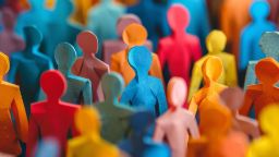 Colourful human figurines made from paper