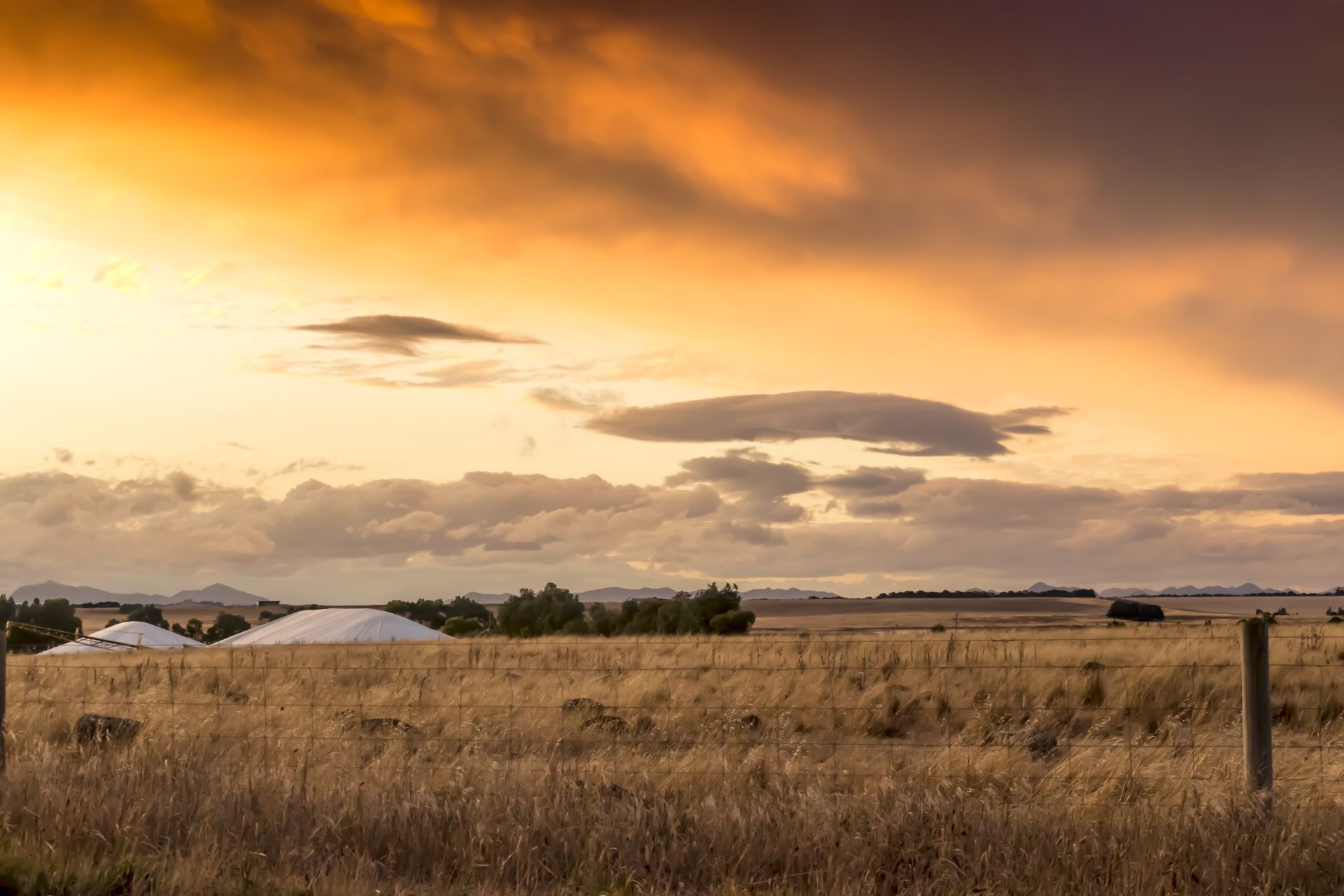 Australian country soil during sunset