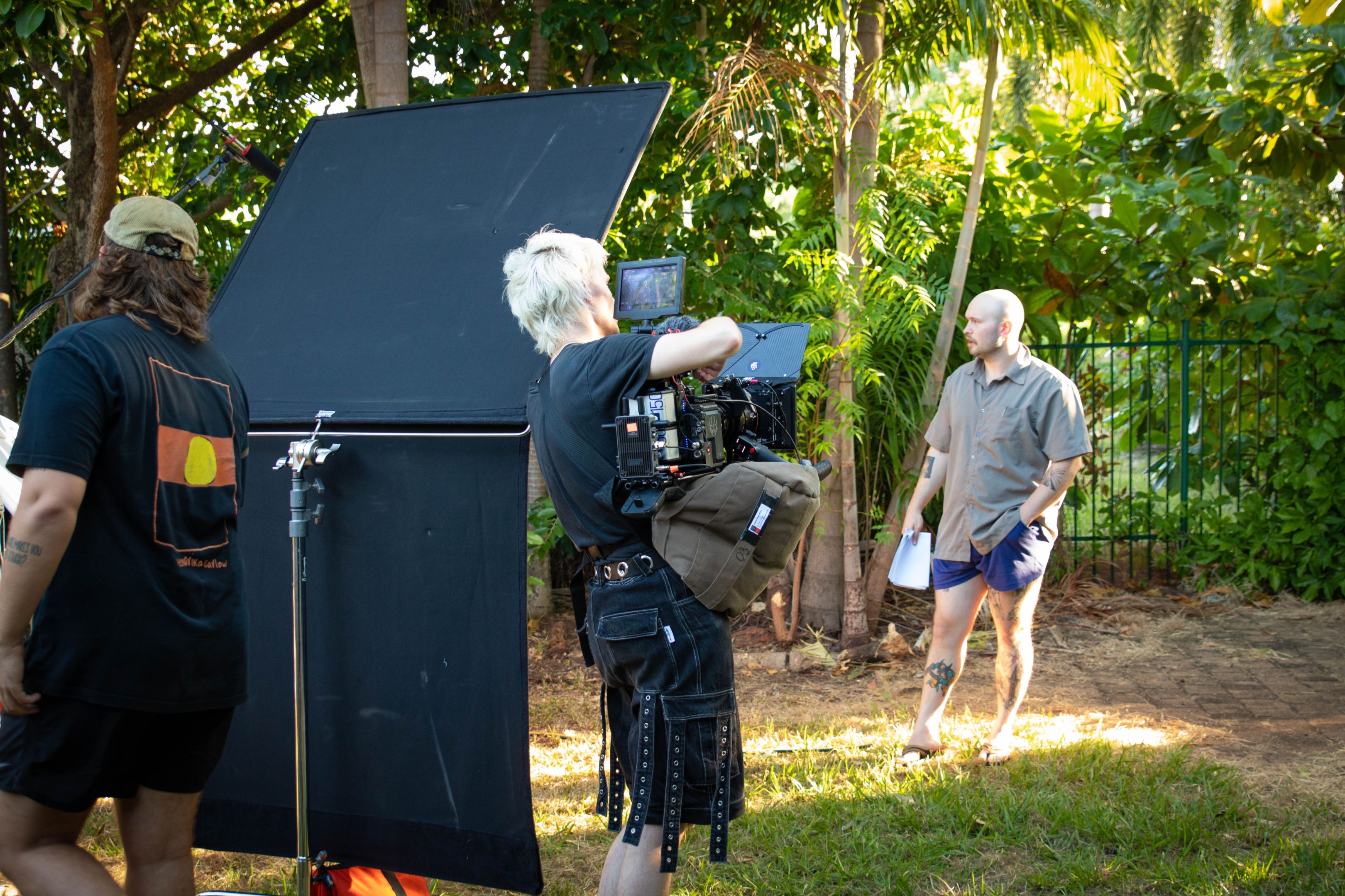 Swinburne vocational film and TV students on site in Darwin filming their documentary project