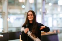 Swinburne alum Trinity Ross speaking