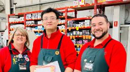 Kevin, an Adult Migrant English Program (AMEP) student, during his internship at Bunnings.