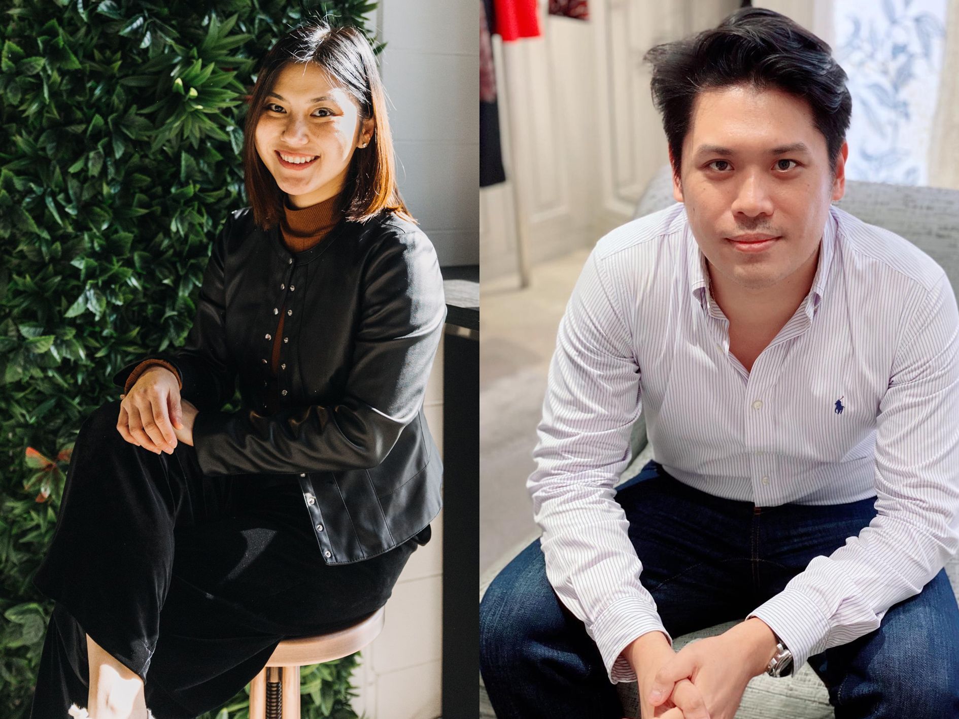 Photographs of Swinburne alumni Michael Gui (right) and Margaret Goenarto (left).