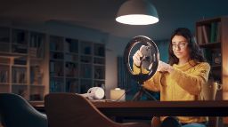 Young vlogger and content creator shooting a video for her followers, social media and communication concept