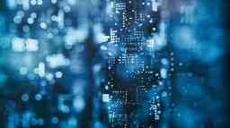 Block chain, abstract blue background technology image